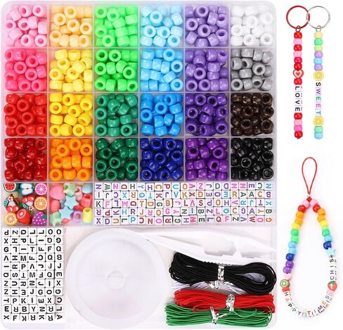 Quefe 84 Colors 4900pcs Kandi Bead Pony Beads Kandi Bracelet Kit in Kuwait