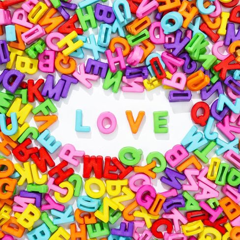 Gionlion 1200+Pcs Colorful Round 4x7mm Letter Beads for Bracelet Making, Acrylic Alphabet Beads for Jewelry Making, DIY Friendship Bracelets with Gold Letters on Colorful Beads in Kuwait