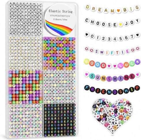 Redtwo 1600Pcs Letter Beads for Bracelets A-Z Alphabet Beads for Bracelets in Saudi Arabia
