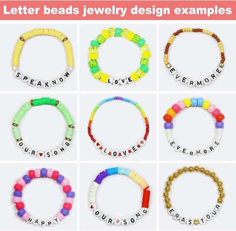 Redtwo 1600Pcs Letter Beads for Bracelets A-Z Alphabet Beads for Bracelets in Saudi Arabia