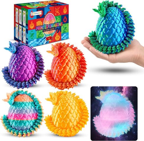 8.5in 3D Printed Dragon Eggs, Crystal Dragon Toy Gifts (6 Pack) in Saudi Arabia
