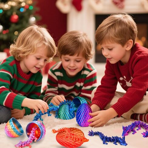 3D Printed Animals Dragon Toys Eggs, Christmas Stocking Stuffers for Kids in Kuwait