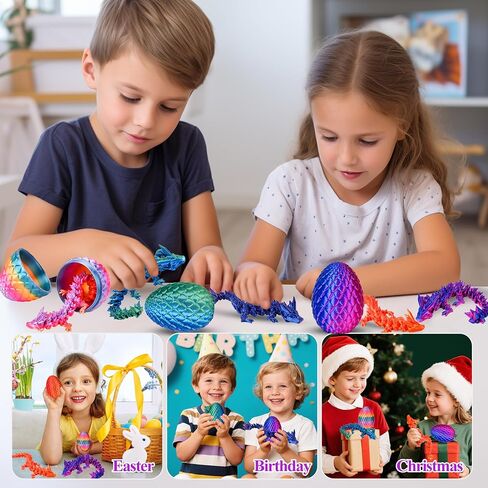 3D Printed Animals Dragon Toys Eggs, Christmas Stocking Stuffers for Kids in Kuwait