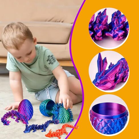 3D Printed Animals Dragon Toys Eggs, Christmas Stocking Stuffers for Kids in Kuwait