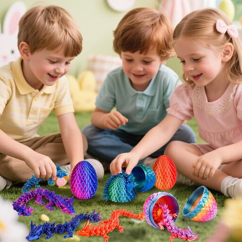 3D Printed Animals Dragon Toys Eggs, Christmas Stocking Stuffers for Kids in Kuwait