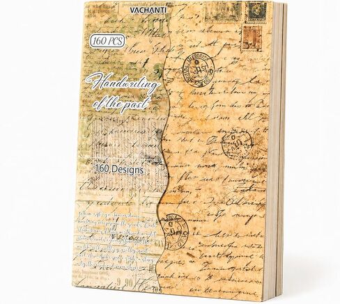 160 Sheets Vintage Scrapbook Paper Pack, Lightweight Decorative Paper Unique Designs, Junk Journal Supplies for Scrapbooking, Journaling, Decoupage, Collage, Card Making and DIY Crafts in Kuwait