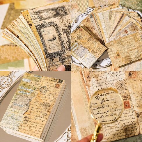 160 Sheets Vintage Scrapbook Paper Pack, Lightweight Decorative Paper Unique Designs, Junk Journal Supplies for Scrapbooking, Journaling, Decoupage, Collage, Card Making and DIY Crafts in Kuwait