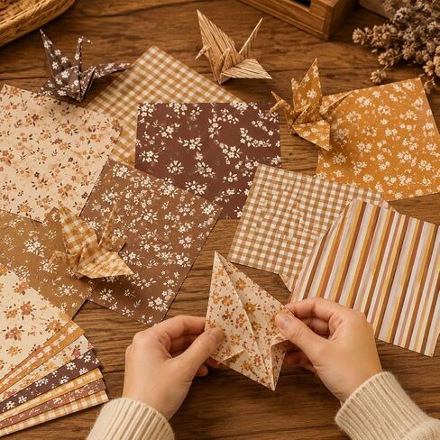 24 Sheets Fall Floral Scrapbook Paper, 12 Styles Autumn Boho Daisy Decorative Craft Paper Folded Flat for Fall Birthday Card Making Thanksgiving Photo Album Decor, 11.8'' x 11.8' in Saudi Arabia