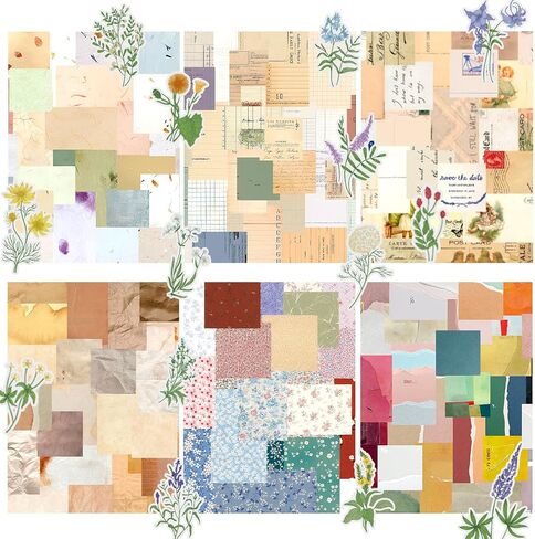 455 PCS Vintage Scrapbook Paper DIY Set, Aesthetic Decorative Craft Papers in Saudi Arabia