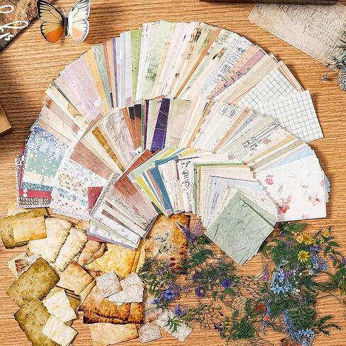455 PCS Vintage Scrapbook Paper DIY Set, Aesthetic Decorative Craft Papers in Saudi Arabia