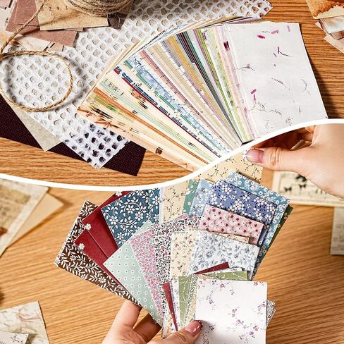 455 PCS Vintage Scrapbook Paper DIY Set, Aesthetic Decorative Craft Papers in Saudi Arabia