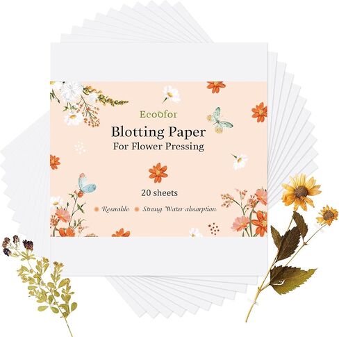 Blotting Paper for Flower Press, 20 Sheets Large A4 Highly Absorbent and Reusable Blotter Paper for Flower Press Paper Craft 8.26 x 11.4 inch in Kuwait