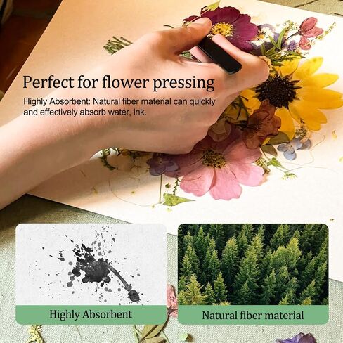 Blotting Paper for Flower Press, 20 Sheets Large A4 Highly Absorbent and Reusable Blotter Paper for Flower Press Paper Craft 8.26 x 11.4 inch in Kuwait