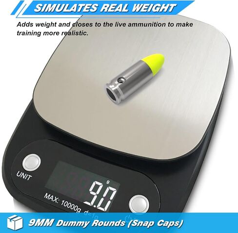 9mm Dummy Rounds Snap Caps Practice Rounds - Closed Weight & Precise Size for Safe Firearm Training, Fault Diction Test and Dry Fire Practice（ 12Pcs ） in Saudi Arabia