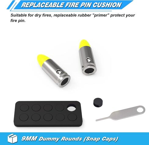 9mm Dummy Rounds Snap Caps Practice Rounds - Closed Weight & Precise Size for Safe Firearm Training, Fault Diction Test and Dry Fire Practice（ 12Pcs ） in Saudi Arabia