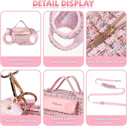 YooxArmor Dog Lift Harness Carrier with Leash, Breathable Fashion Small Dog Sling Carrier, Portable Pet Purse for Walking Shopping Travel in Saudi Arabia