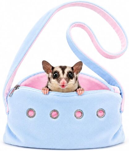 حقيبة ربط صغيرة للحيوانات الأليفة من Meow&Woof Sugar Glider مع حزام وحزام للطائرات الشراعية والفئران والقنفذ والهامستر في الهواء الطلق باللون الوردي in Kuwait