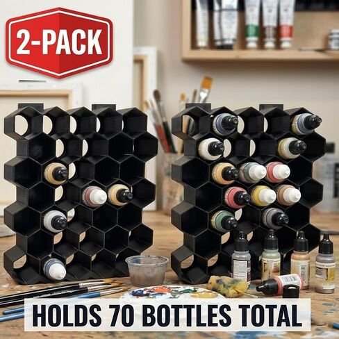 Wall Mount Paint Rack for Vallejo 17/18mL,26mm Acrylic Paint Holder(2 Pack) in Saudi Arabia