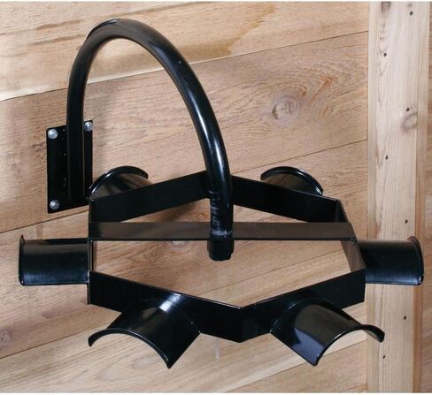 EASY-UP Carousel Tack Rack for Bridles & Halters | 12" Diameter Rotary Wheel | 6 Arched Racks | Save Space | Keep Tack Room Organized | 21" Wall Projection in Kuwait