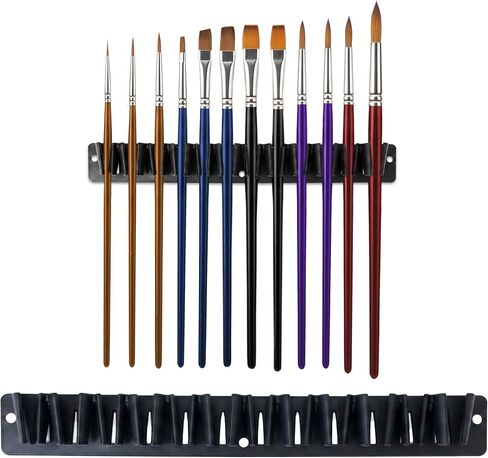 Paint Brush Holder Organizer, 2 Pack Adhesive Watercolor Brush Holder, 24 Slot Artist Brush Holder, Paint Brush Mount for Easel, Art Cart, Painting Accessories for Artists in Saudi Arabia