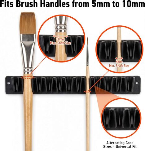 Paint Brush Holder Organizer, 2 Pack Adhesive Watercolor Brush Holder, 24 Slot Artist Brush Holder, Paint Brush Mount for Easel, Art Cart, Painting Accessories for Artists in Saudi Arabia