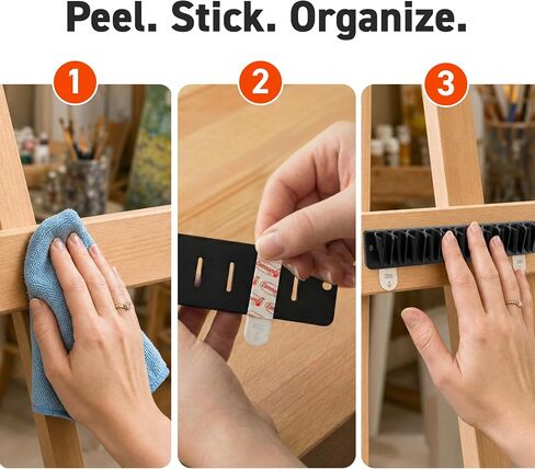 Paint Brush Holder Organizer, 2 Pack Adhesive Watercolor Brush Holder, 24 Slot Artist Brush Holder, Paint Brush Mount for Easel, Art Cart, Painting Accessories for Artists in Saudi Arabia