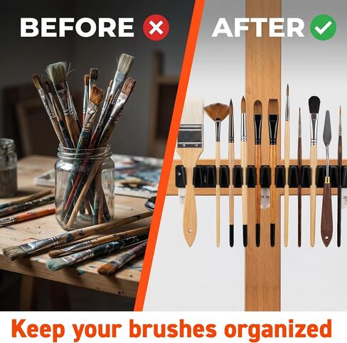 Paint Brush Holder Organizer, 2 Pack Adhesive Watercolor Brush Holder, 24 Slot Artist Brush Holder, Paint Brush Mount for Easel, Art Cart, Painting Accessories for Artists in Saudi Arabia