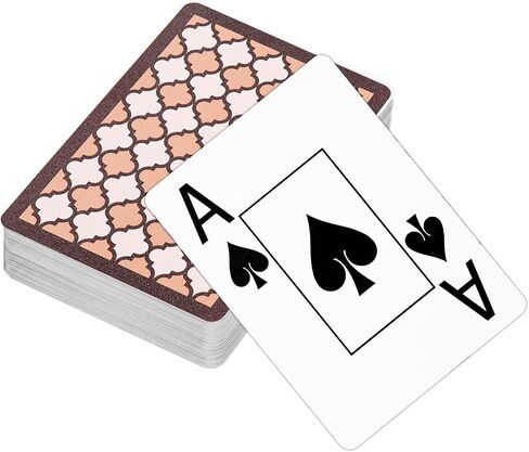 Teskyer 2 Pack Plastic Playing Cards, Large Print Index, 100% Waterproof Poker Cards, 2 Decks of Cards, Black & Orange in Kuwait