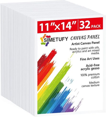 Canvas 11 x 14 Inch, Canvas Boards for Painting 32 Pack, Blank Canvas for Painting Using Acrylic Paint or Oil (Pre-Primed) in Kuwait