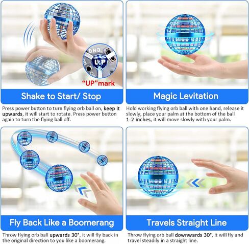 ENJSD 2025 Flying Orb Ball, Boomerang Hover Space Ball Flying Spinner, Orb Drone Orbit, Cool Toys Kids for 6 7 8 9 10+ Year Old Boys Girls Teens, Indoor Outdoor Toys in Kuwait