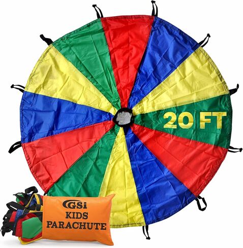 GSi Kids Rainbow Parachute 6 ft to 35 ft for School & Gym Class in Saudi Arabia