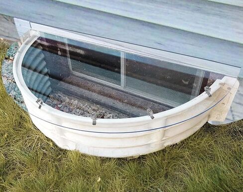 Basement Window Well Covers Outside, Heavy-Duty Egress Window Well Cover Clear, All-Weather Against Debris, UV Resistant, Tear-Resistant, Waterproof, Windproof (Only Cover)39" X 18" in Kuwait