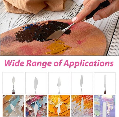 Palette Knife Set, 27Pcs Palette Knives Stainless Steel Art Paint Knife Professional Paint Spatula Painting Knife with Wood Handle for Oil Painting Acrylic Color Mixing and Texturing in Kuwait