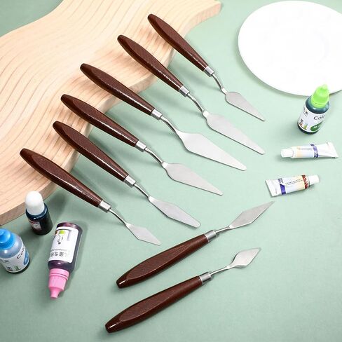Palette Knife Set, 27Pcs Palette Knives Stainless Steel Art Paint Knife Professional Paint Spatula Painting Knife with Wood Handle for Oil Painting Acrylic Color Mixing and Texturing in Kuwait