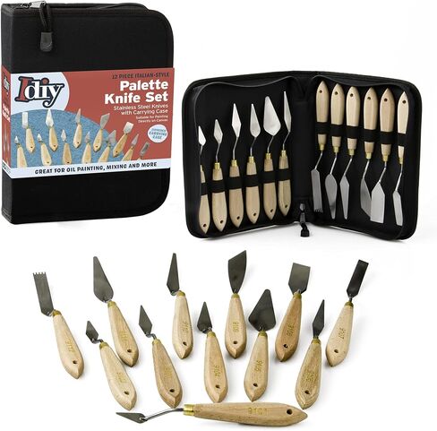 Palette Painting Knife Set 12 Pack with Carrying Case- Stainless Steel Art Paint Knives in Saudi Arabia