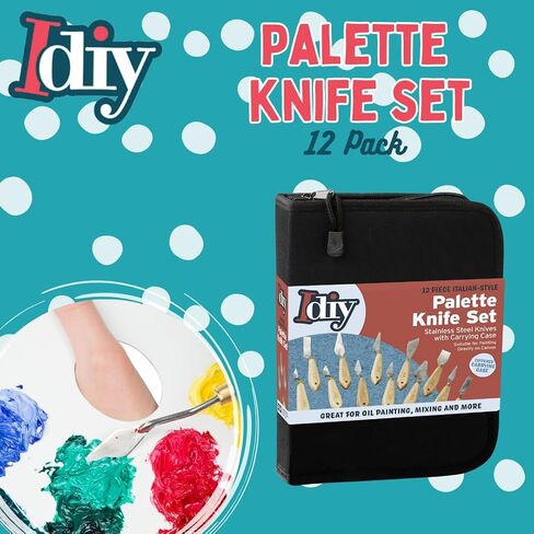 Palette Painting Knife Set 12 Pack with Carrying Case- Stainless Steel Art Paint Knives in Saudi Arabia