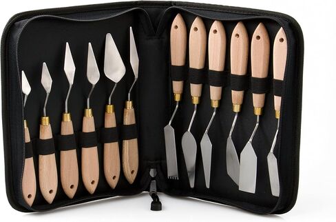Palette Painting Knife Set 12 Pack with Carrying Case- Stainless Steel Art Paint Knives in Saudi Arabia