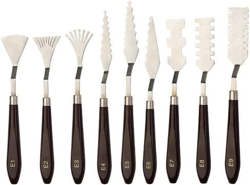 9 Pcs Flower Art Scraper Texture Knife Art Palette Knife Special-shaped Scraper Oil Painting Acrylic Paint Tool for Art Students in Kuwait
