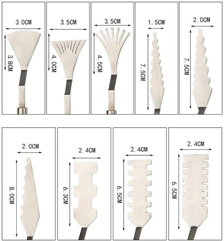 9 Pcs Flower Art Scraper Texture Knife Art Palette Knife Special-shaped Scraper Oil Painting Acrylic Paint Tool for Art Students in Kuwait