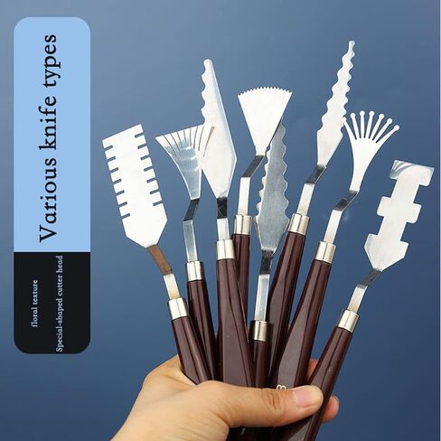 9 Pcs Flower Art Scraper Texture Knife Art Palette Knife Special-shaped Scraper Oil Painting Acrylic Paint Tool for Art Students in Kuwait