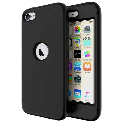 حافظة ULAK iPod Touch الجيل السابع، حافظة iPod Touch 6، حافظة حماية عالية التحمل مقاومة للصدمات مع طبقة مزدوجة من السيليكون الناعم + كمبيوتر صلب لجهاز Apple iPod Touch 7/6/5، ذهبي وردي in Kuwait