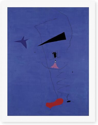 Get Custom Art - Joan Miró, Peinture (Etoile Bleue) - Canvas Print Rolled in a Tube, Famous Paintings Wall Art Décor (12x16 inch) in Kuwait