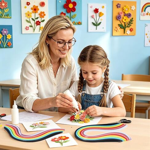 TXIN 1300pcs Quilling Paper Strips, 3mm 26 Colors Quilling Paper Kit for Adults Beginners Professional DIY Art Craft in Kuwait