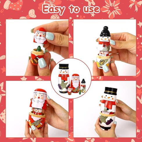 5 Pcs Christmas Russian Nesting Dolls Handmade(Snowman) in Kuwait