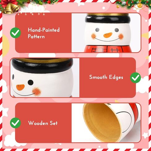 5 Pcs Christmas Russian Nesting Dolls Handmade(Snowman) in Kuwait