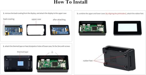 شاشة عرض ورقية الكترونية تعمل باللمس مقاس 2.12 انش مع حافظة من مادة ABS لجهاز راسبيري باي زيرو 2 وراسبيري باي زيرو/بي زيرو دبليو/باي زيرو دبليو اتش وحبر الكتروني 250×122 بكسل، تاثير يشبه الورق يدعم in Kuwait