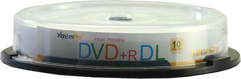DVD+R DL 8X 8.5GB 240min Recordable & White Inkjet Printable Double Layer DVD 50 Pack Blank Discs in Spindle - 11127, Portable Easy to Use in Saudi Arabia