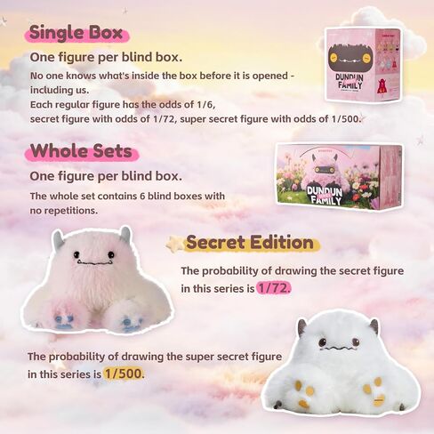 POP JOY DUNDUN Cute Monster Plush Blind Box Stuffed Keychain (Random 1) in Kuwait