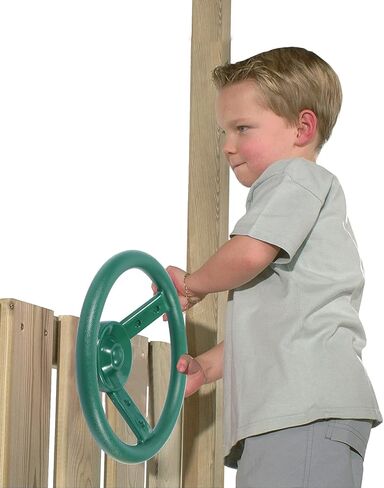 RedSwing Playground Accessories for Kids, Outdoor Swingset Attachments with Pirate Ship Wheel, Toy Telescope, Telephone and Safety Handles (Yellow and Green) in Saudi Arabia