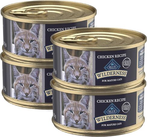 Blue Buffalo Wilderness High-Protein Grain-Free Wet Food for Adult Cats 7+, Chicken Recipe, 5.5-oz., 24-Count in Kuwait